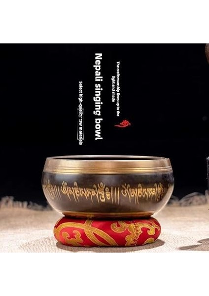 Bless Tibet Şarkı Kase Seti - El Dövmeli Meditasyon Ses Kasesi Tokmak, Yastık ve Çanta ile - Yoga, Farkındalık, Ses Terapisi, Stres Giderici (14,5 Cm) fiyatları