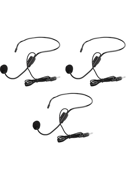 3 Adet 3.5 mm Vidalı Tapa Kablolu Kafa Kondenser Mikrofonlu Kulaklık Mikrofon Alışveriş Rehberi Için, Profesyonel Aksesuarlar