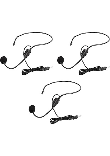 3 Adet 3.5 mm Vidalı Tapa Kablolu Kafa Kondenser Mikrofonlu Kulaklık Mikrofon Alışveriş Rehberi Için, Profesyonel Aksesuarlar indirimleri