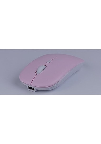 MT82 Kablosuz Bluetooth + USB Wifi Şarjlı Klavye Mouse Seti Ultra Ince Taşınabilir Türkçe Q Klavye (Pembe) indirimleri