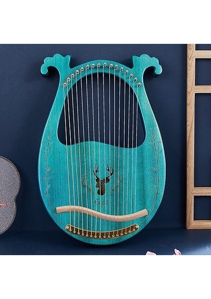 C Tuşu 16-String Ahşap Lir Arp Rezonans Kutusu Akort Anahtarı ile Yaylı Enstrüman 3 Adet Seçtikleri Sticker Ekstra Dizeler Seti indirimleri