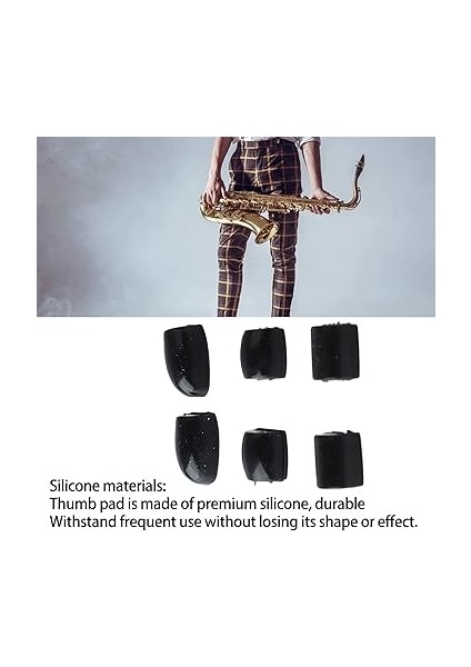 Silikon Saksafon Parmak Dayanağı 6 Adet Saksafon Anahtar Yükselticiler, Silikon Parmak Pedleri ve Başparmak Pedleri, Saksafon Için Rahat Yastıklama, Siyah fiyatları