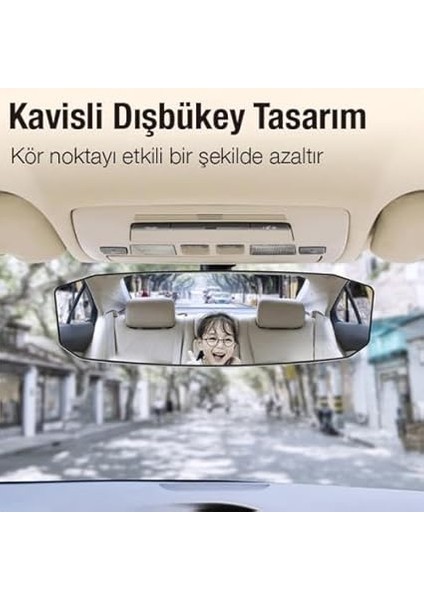 Mobile 30X9 cm Ultra Geniş Araç Içi Geniş Açılı Araç Dikiz Aynası, Kavisli, Genişletilmiş Açılı Ayna modelleri