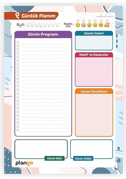 Günlük Planlayıcı Çek Kopar - Daily Planner - Ders Çalışma Planlayıcı - Planlama Defteri
