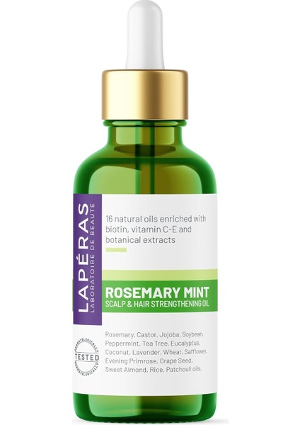 Rosemary Mint Scalp & Hair Strengtening Oil Biberiye Yağı Kompleksi Yıpranmış Dökülen Saçlar Için Hızlı Saç Uzatan Biotinli Saç Bakımı 50ML fiyatları