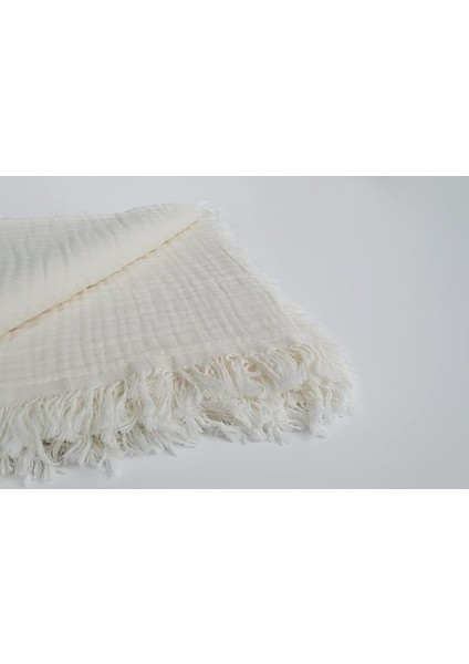 Müslin Bebek Battaniyesi, Erkek & Kız Bebekler Için Nefes Alabilen Cilt Dostu Bebek ve Çocuk Battaniyesi, UNISEX,%100 Pamuk, 4 Katlı Organik Bebek Battaniyesi 110”X 110” (Ekru)