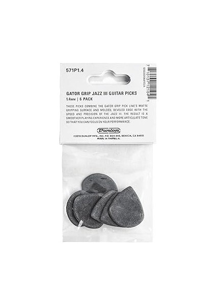 Dunlop Pena Gator Grip Jazz Iıı Xl, 6 Adet, 1,4 mm fiyatları