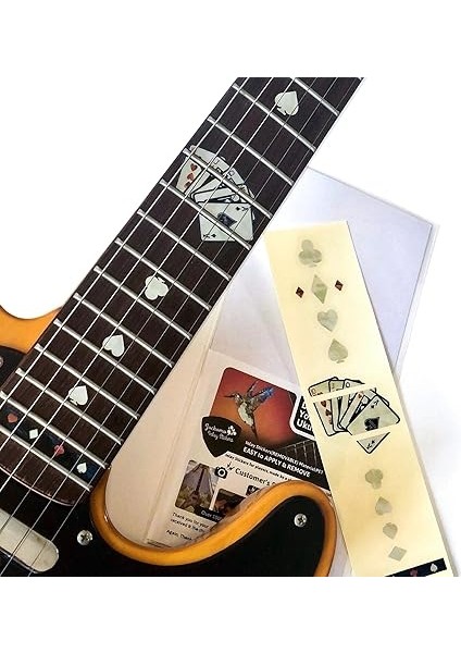 Sticker Klavye Konum Işaretleyici Gitar Için - Playing Cards - Beyaz Inci, F-020PC-WT modelleri