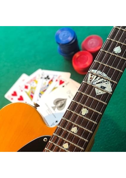 Sticker Klavye Konum Işaretleyici Gitar Için - Playing Cards - Beyaz Inci, F-020PC-WT fırsatları
