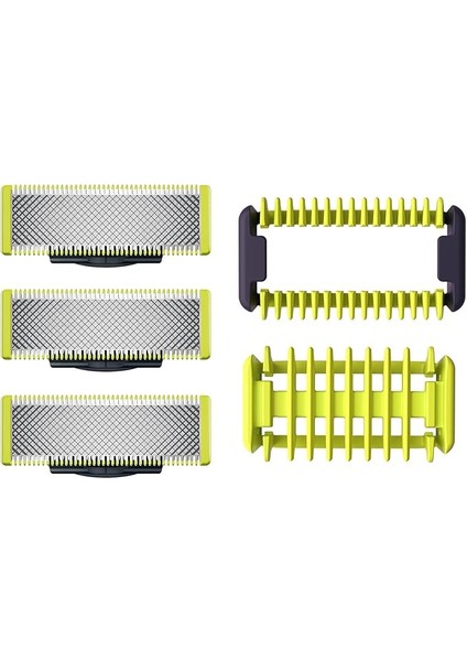 Oneblade 3'lü Yedek Bıçak ve Vücut Bakım Kiti, 3 Adet Yedek Bıçak, Cilt Koruması, Vücut Tarağı, Tüm Oneblade Modelleriyle Uyumlu, 4 Aya Kadar Dayanıklı Bıçaklar, QP630/51