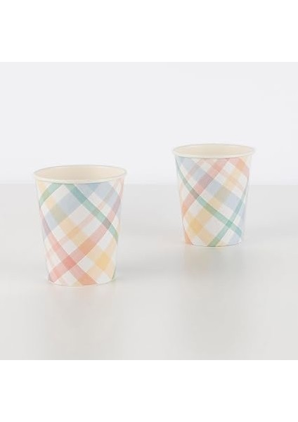 Meri - Spring Plaid Cups - Bahar Yeri Bardaklar - 8'li modelleri