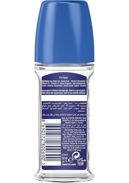 Aqua Roll-On 50 ml Okyanus Kokulu Kadın Roll-On modelleri