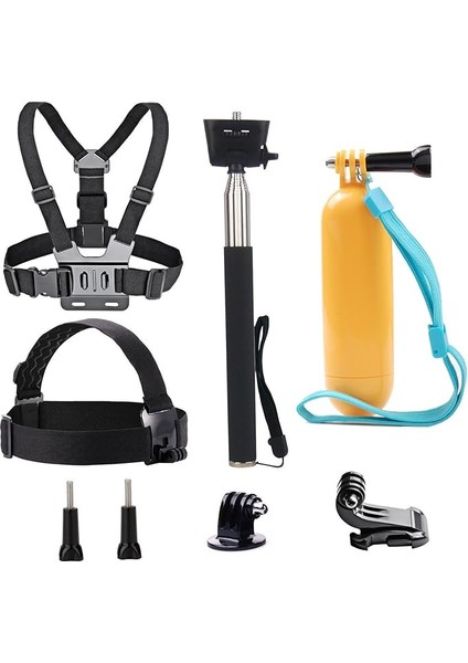 4'ü 1 Arada Aksiyon Kamerası Aksesuar Kiti Gopro Hero 13 12 11 10/ Akaso Brave 4 Pro/cooau/djı Osmo Action 4 5 PRO/SJCAM/INSTA360 ile Uyumlu Göğüs Koşum Kafa Bandı