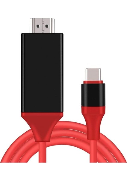 USB C - HDMI Kablosu 1,8 M 4k, Usb-C HDMI Adaptörü MacBook Pro, iPad Air, Chromebook, Surface Book, Galaxy S20 S22 ve Daha Fazlası Için HDMI Usbc Konnektörü