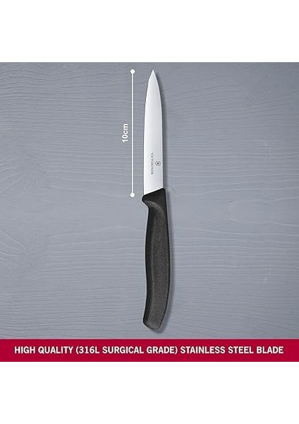 6.7703 Swissclassic 10CM Soyma Bıçağı, Siyah, Siyah fiyatları