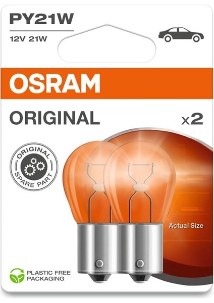 7507 PY21 W Sinyal Lambası, Flaş Işığı Double Blister Turuncu 7507-02B