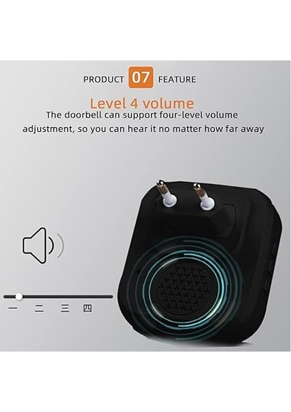 Boying 2 Iç Üniteli 300 Metre Mesafeli Su Geçirmez Kablosuz Kapı Zili Siyah. fiyatları
