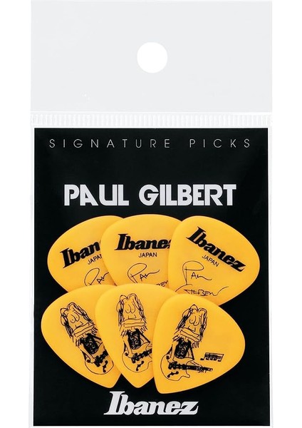 Paul Gilbert Signature Pick, Kısa Gözyaşı Şekli, Ağır (1,0 Mm), Poliasetal, Renk: Sarı, 6'lı Paket