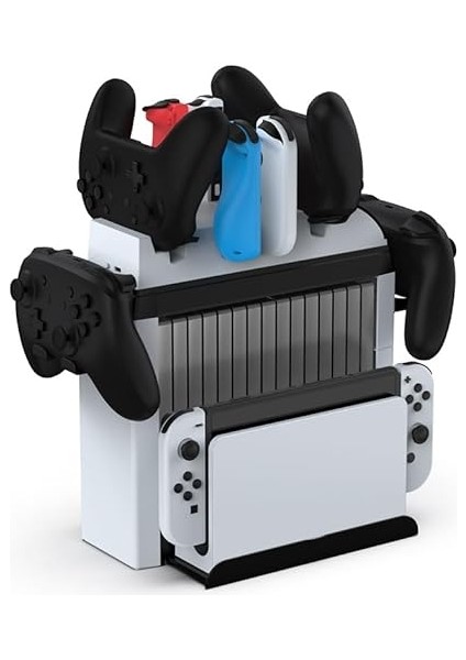 Nintendo Için Organizatör Stand Şarj Cihazı Tutucu Şarj Unitesi OLED Switch LED Göstergeli TNS-2113 modelleri