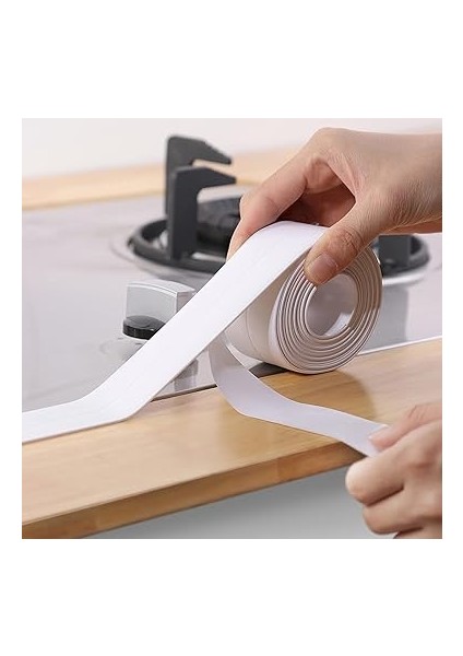 Yapışkanlı Sızdırmazlık Bandı – Beyaz Pvc, Su Geçirmez, 3,8 cm x 3,2 M, Mutfak, Banyo, Küvet, Lavabo, Zemin ve Duvar Kenarı Için modelleri