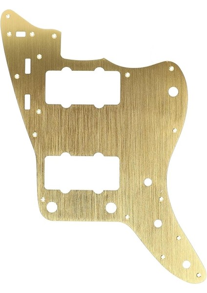 13 Delikli P Bas Pickguard, Hassas Bas Için Montaj Vidalı Kazıma Plakası, Jazzmaster Gitarlar Için Saf Alüminyum Folyo Koruma (Gold)
