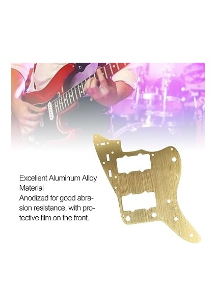 13 Delikli P Bas Pickguard, Hassas Bas Için Montaj Vidalı Kazıma Plakası, Jazzmaster Gitarlar Için Saf Alüminyum Folyo Koruma (Gold) fiyatları