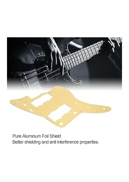 13 Delikli P Bas Pickguard, Hassas Bas Için Montaj Vidalı Kazıma Plakası, Jazzmaster Gitarlar Için Saf Alüminyum Folyo Koruma (Gold) modelleri
