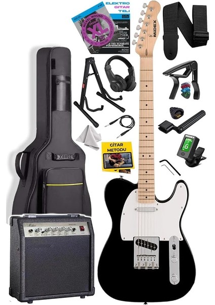 TLX-50WB-30AMP Tele Kasa Maple Klavye 2 Single-Coil 30W Amfili Elektro Gitar