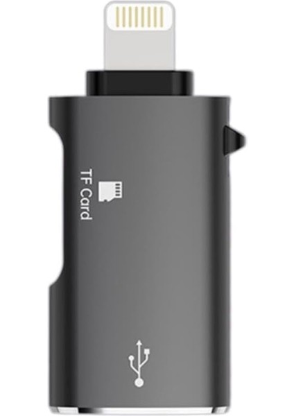 Mobile Iphone Lightning Girişli Hafıza Kart ve USB Okuyucu Adaptör, 1x Tf Kart ve 1x USB Çevirici