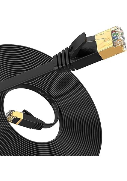 Cat 7 Ethernet Kablosu 10 Gigabit/s 600 Mhz Premium Metal Zırhlı RJ45 Konnektör (20 Metre)