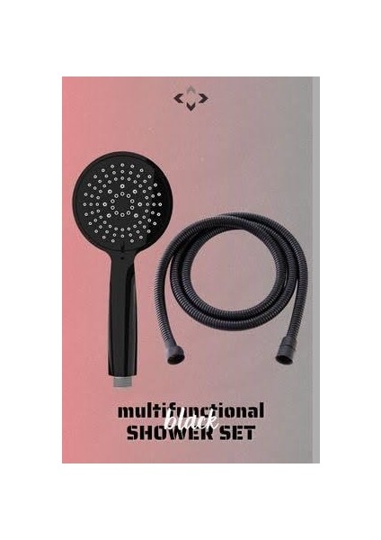 5 Fonksiyonlu Yüksek Basınçlı Duş Başlığı Mafsalı 150 cm Hortum Siyah Veya Beyaz (Siyah) fiyatları