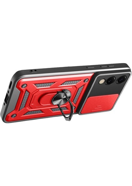 Samsung Galaxy S25 Edge Pars Lens Yüzüklü Silikon - Kırmızı fiyatları