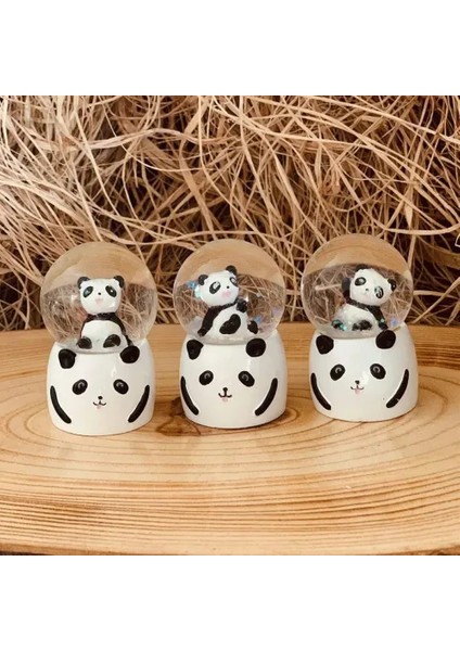 Küçük Boy Işıklı Panda Kar Küresi 6.5 cm