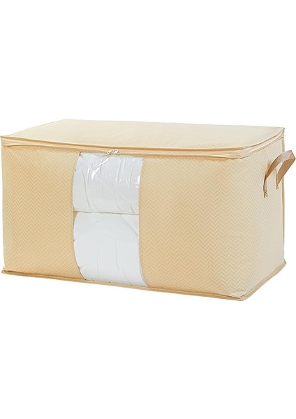 Home Textile Mega Boy Pvc Pencereli Bej Balıksırtı Hurç 75 x 40 x 40 cm