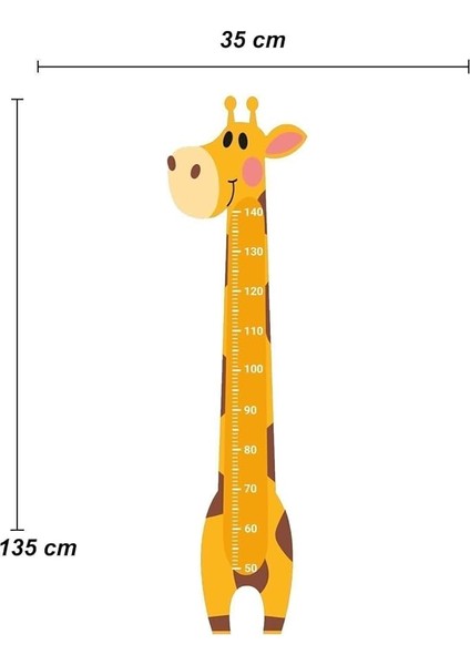 Major Selection Zürafa Çocuk Odası Boy Ölçer Sticker 35X135 cm modelleri