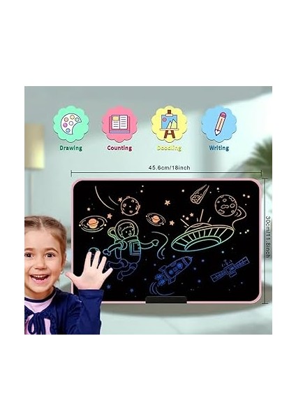 Yazı Tableti Xl Büyük Boy 21 Inç LCD Çift Taraflı, Yetişkinler ve 3+ Çocuklar Için Yazı Tahtası, Çizim Yazma Karalama Tahtaları, Eğitim Öğrenme Aracı Için Çizim Tahtası 46 x 30CM Xlb-21 fiyatları