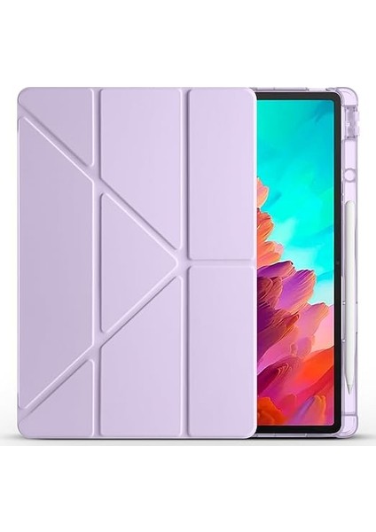 Lenovo Idea Tab Pro 12.7 (TB-373FU/ TB-375FC) ile Uyumlu Kılıf Tri Folding Silikon Kalem Bölmeli Katlanabilir Standlı Pu Deri Yumuşak Kapak, [akıllı Kapak, Uyku Modlu], Siyah fırsatları