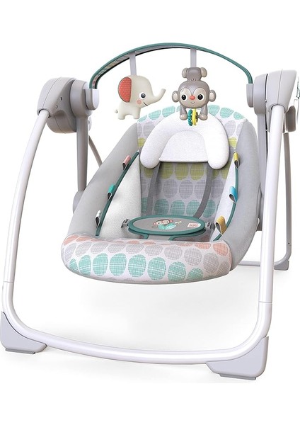 Starts Bebek Salıncağı, Uyarlanabilir Hız, Kumaş Oyuncaklar, Müzik, Çıkarılabilir Oyuncak Barı, 0-9 Ay 3-9 kg (Tuhaf Vahşi) ile Portatif Otomatik 6 Vitesli