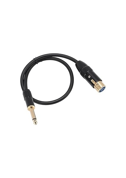 Dişi - 6.35MM Mono Erkek Kablo - Mikrofon ve Mikrofer Kullanımı Için Profesyonel Altın Kaplama Konektörü, 50 cm Uzunluk fırsatları