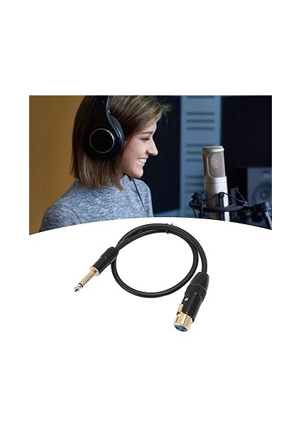 Dişi - 6.35MM Mono Erkek Kablo - Mikrofon ve Mikrofer Kullanımı Için Profesyonel Altın Kaplama Konektörü, 50 cm Uzunluk indirimleri