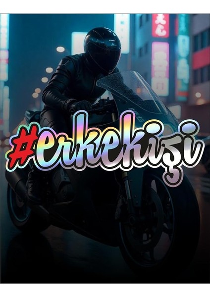 Tekli Erkekişi Araba, Motorsiklet, Kask, Laptop,cam Sticker 15X7 cm