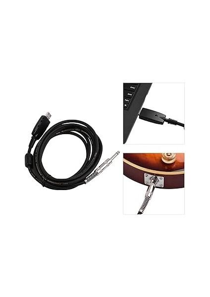 Profesyonel USB Gitar Kablosu, 6.35MM Mono Elektro Gitar Bağlantı Kablosu Crystal Clear Sound, USB 1.1/2.0 Windows/macos Için Uyumlu, 16BIT 48/44.1khz Çözünürlük fırsatları