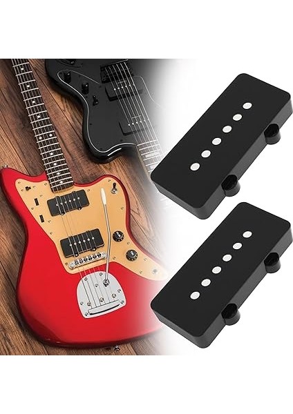Easiyl 2 Adet 51,3 mm Pikap Kapakları Fender Jazzmaster Gitarlar ile Uyumlu, Siyah modelleri