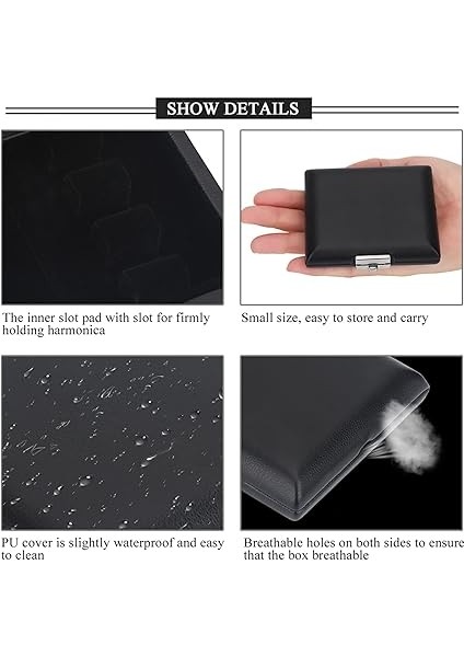 Deri Kapak Siyah Fagon Sazlık Konteyner Kutusu 3 Adet Sazlar Için Yuvalarla indirimleri