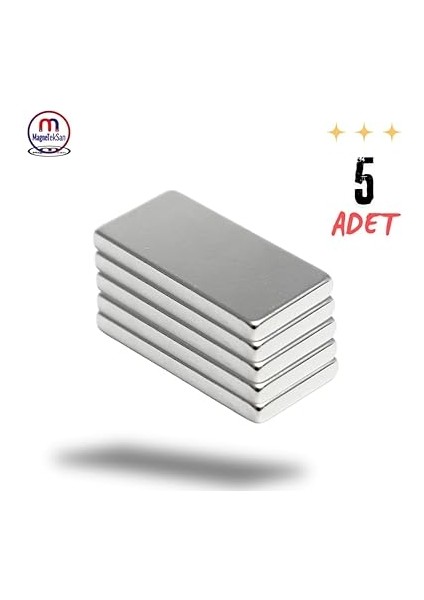 Magneteksan Neodyum Mıknatıs Dikdörtgen 20X10X2 mm (5 Adet Set) fiyatları