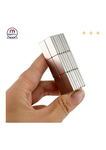 Magneteksan Neodyum Mıknatıs Dikdörtgen 20X10X2 mm (5 Adet Set) modelleri