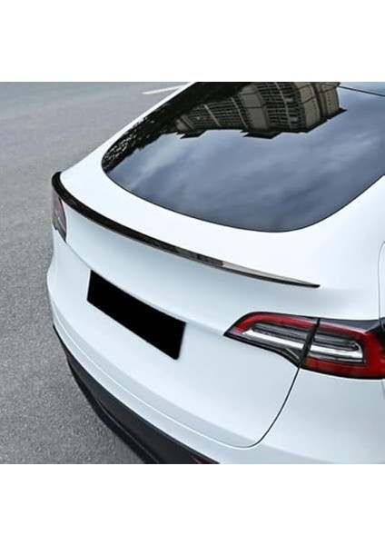 Tesla Model Y ile Uyumlu Arka Bagaj Üstü Spoiler Parlak Siyah (Piano Black) fırsatları