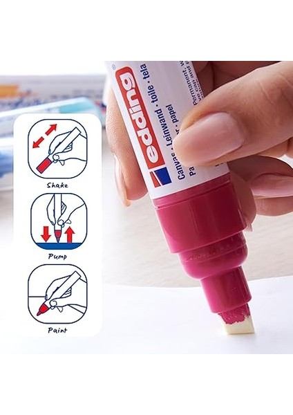 5000 Akrilik Işaretleyici Geniş - Çok Renkli - Akrilik Boya Işaretleyicileri 5'li Paket (Soyut) - 5-10 mm Keski Ucu - Tuval Üzerine Boyama Için Akrilik Işaretleyici, Ahşap modelleri