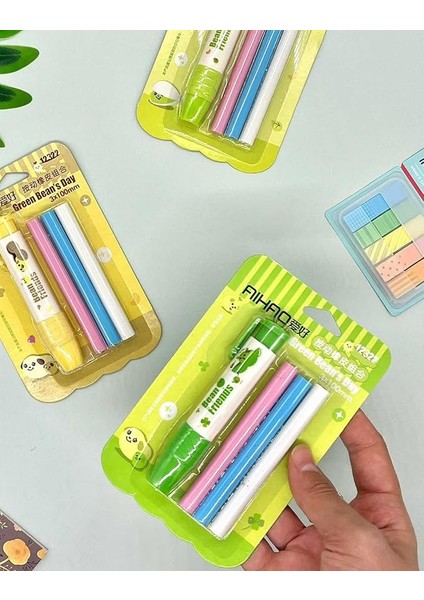 Gemi Dükkan Yeşil Kalem Görünümlü Basmalı Silgi Seti