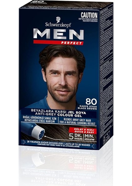 Men Perfect Saç Boyası 80 - Kahve Siyah, 80 ml